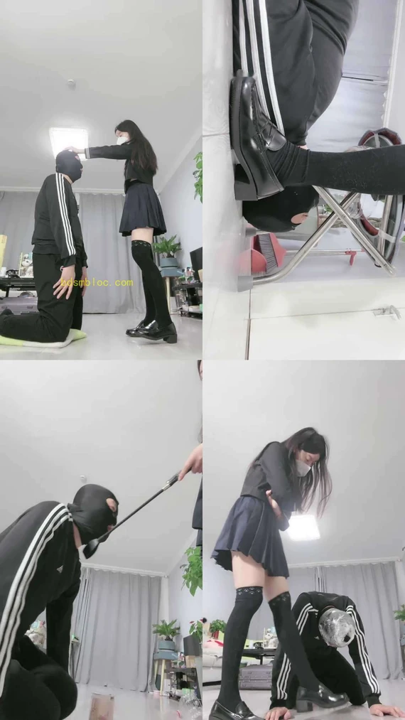 【月影儿】臭黑袜踩脸/磕头求饶/耳光/保鲜膜裹头