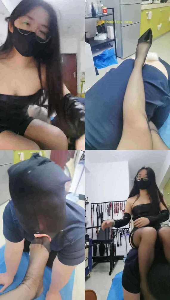 【月色】物化脚垫/物化黑丝高跟/丝袜塞嘴/掐乳