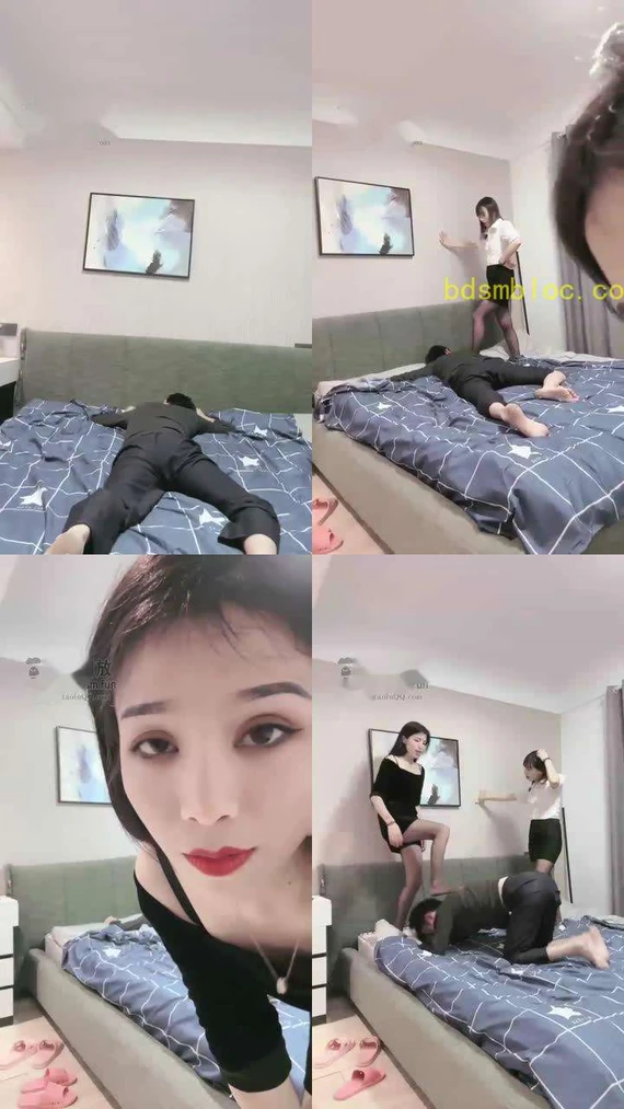 【安琪】双女王暴力调教脚奴