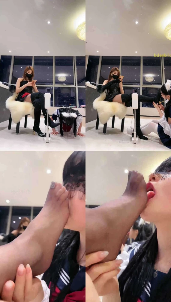 【美美子】调教女仆 侍奉主人的黑丝玉足