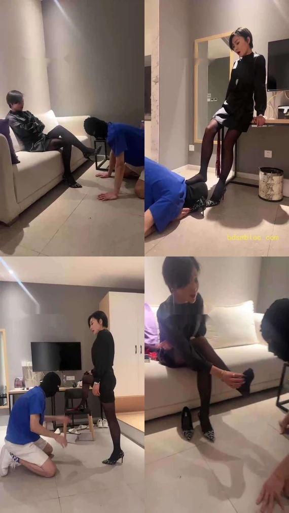 【狗哥】绿帽老公等老婆回家-耳光/高跟黑丝舔插嘴/吃tt