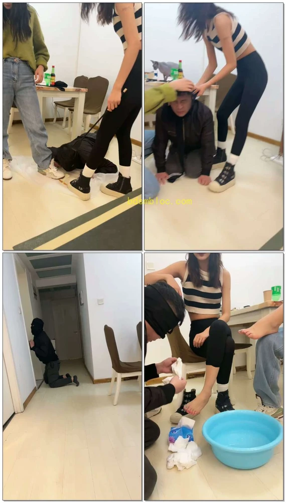 【Da猫】双s强制狗喝洗脚水圣水全身套丝袜暴踹狗头