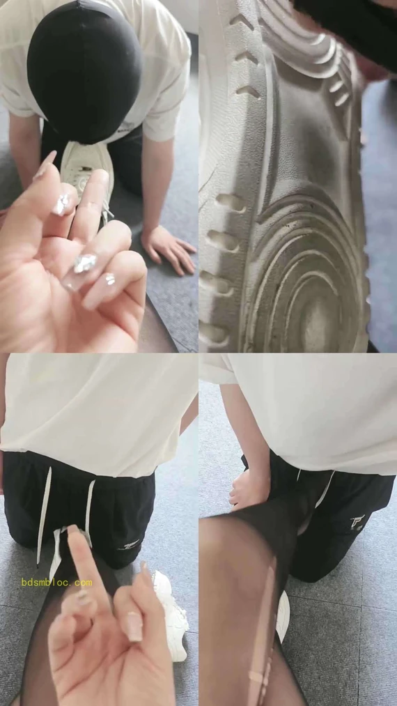 【娜S】清理小白鞋黑丝-舔口水-插嘴