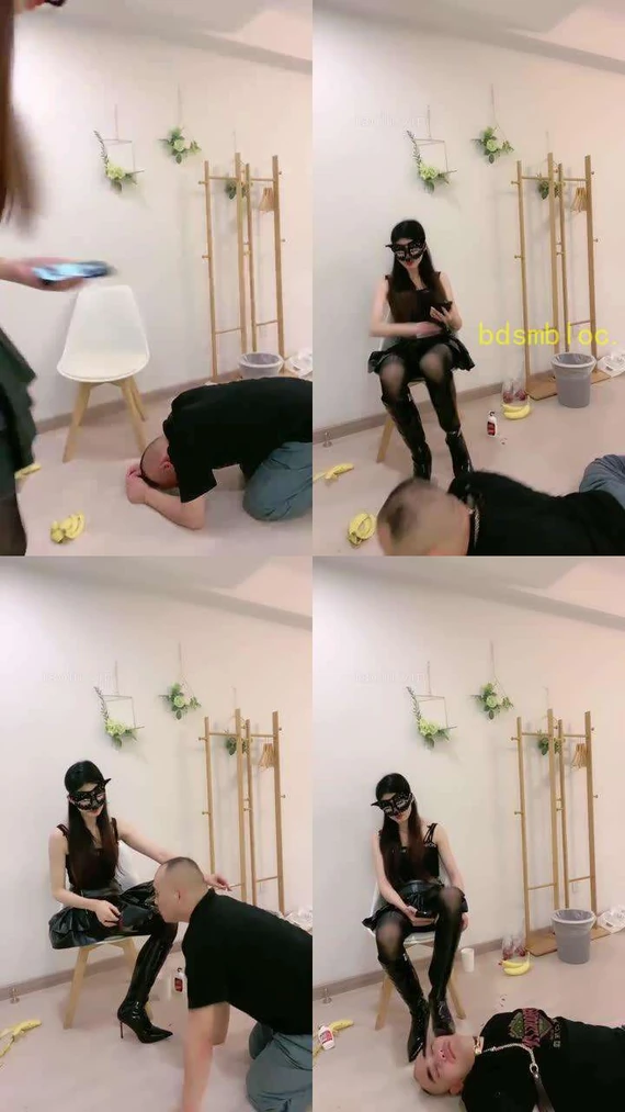 【未知女主】高筒靴黑丝袜踩踏深喉