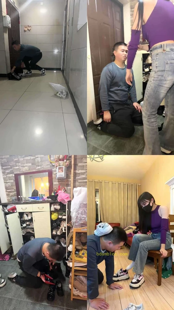 【伊晨】双S剧情-惩罚偷鞋狗-踢踹耳光/清理多双脏鞋【双视角版】