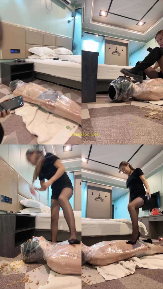 【莹莹S】锁奴木乃伊控制长靴喂食