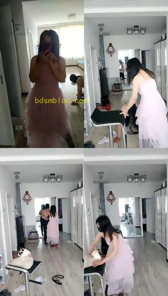 【月亮Princess】贱狗来了捆绑耳光，粉群红高
