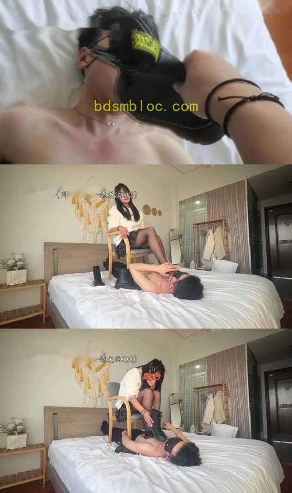 【黑丝诱惑】【陶淘】素人篇：高三学生陶淘黑丝脚深喉舔原味脏马丁靴耳光抽打