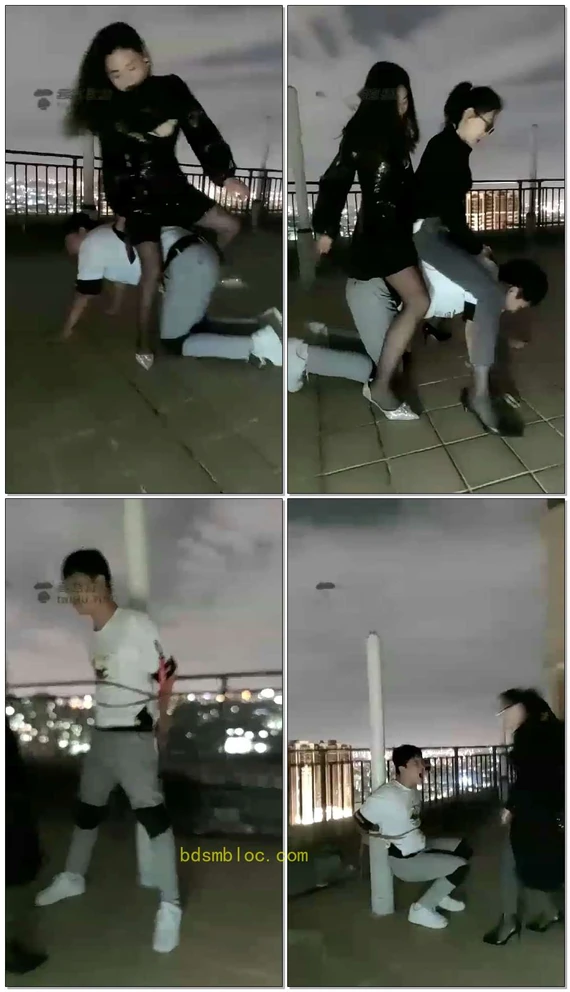 【涵涵11s】涵涵苏曼天台调教小奶狗