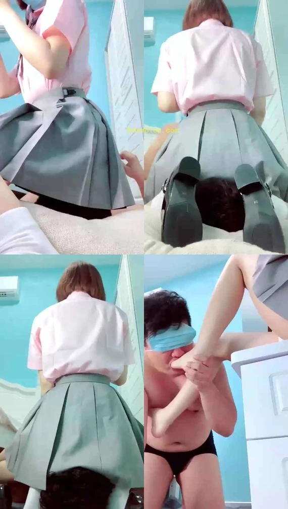 【绘子】调教JK棉袜坐脸舔脚玩狗JJ