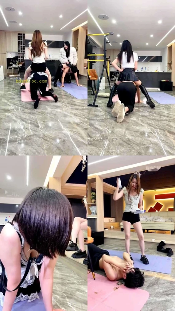 【银儿】双顶级女神调虐情侣奴 比赛谁更下贱