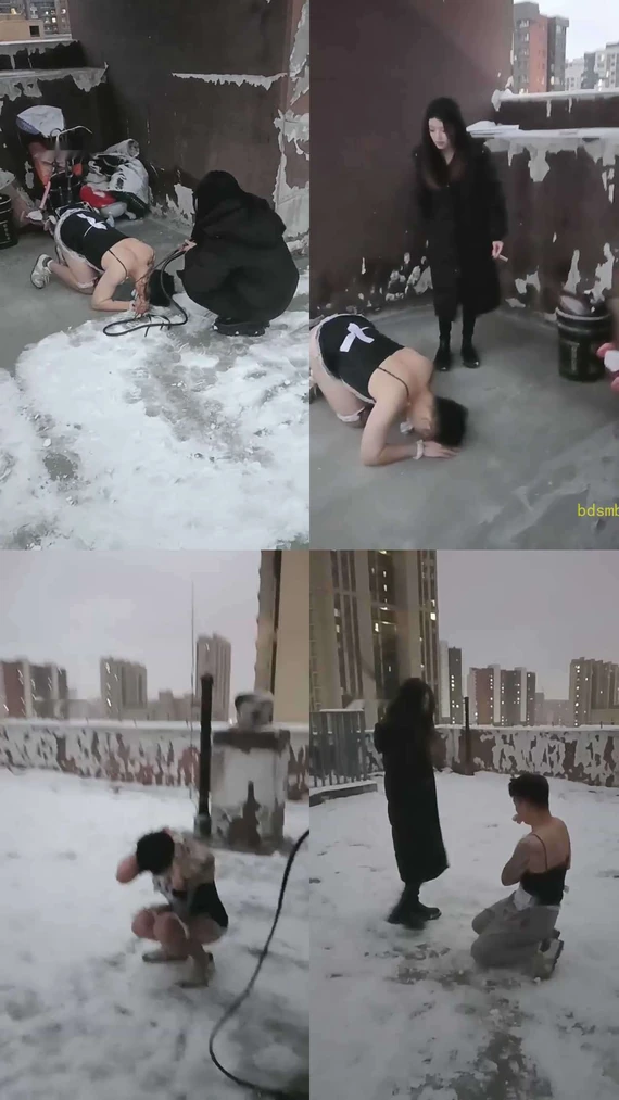 【小殿下】冰天雪地户外鞭打