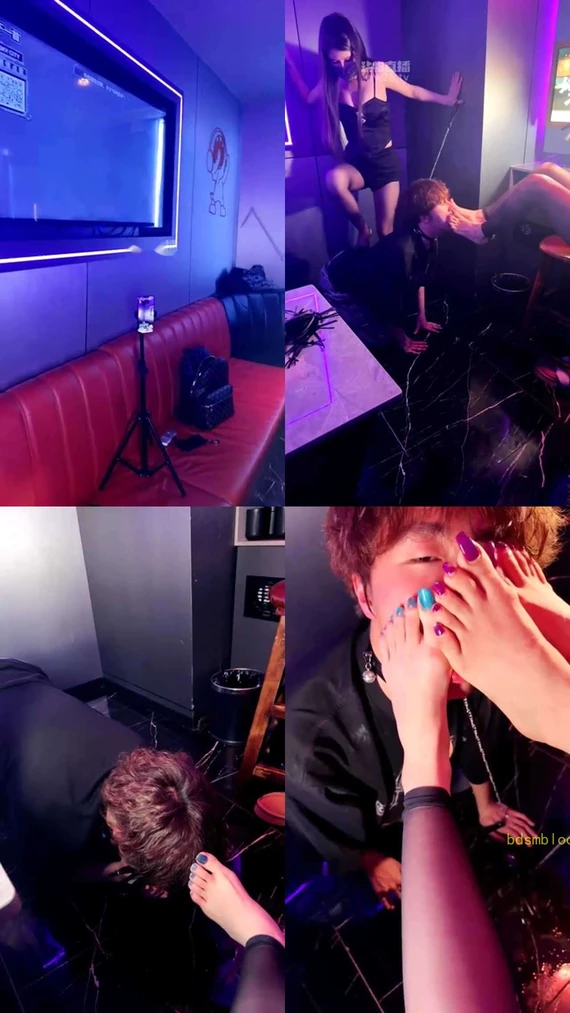 【琪琪】双主KTV调教恋足奶狗 美脚侍奉