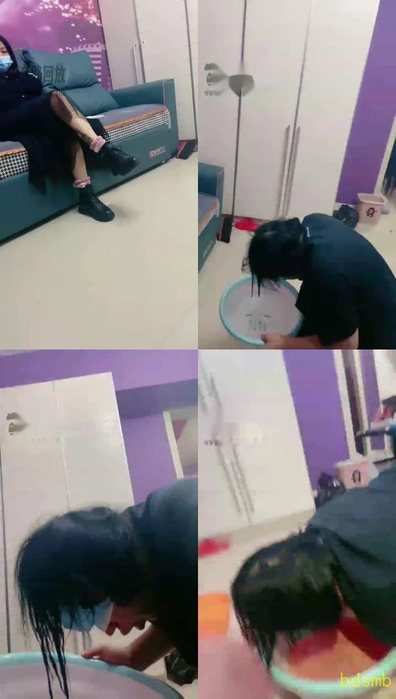【逗逗s】洗脚水掺姨妈让贱狗全部喝下去