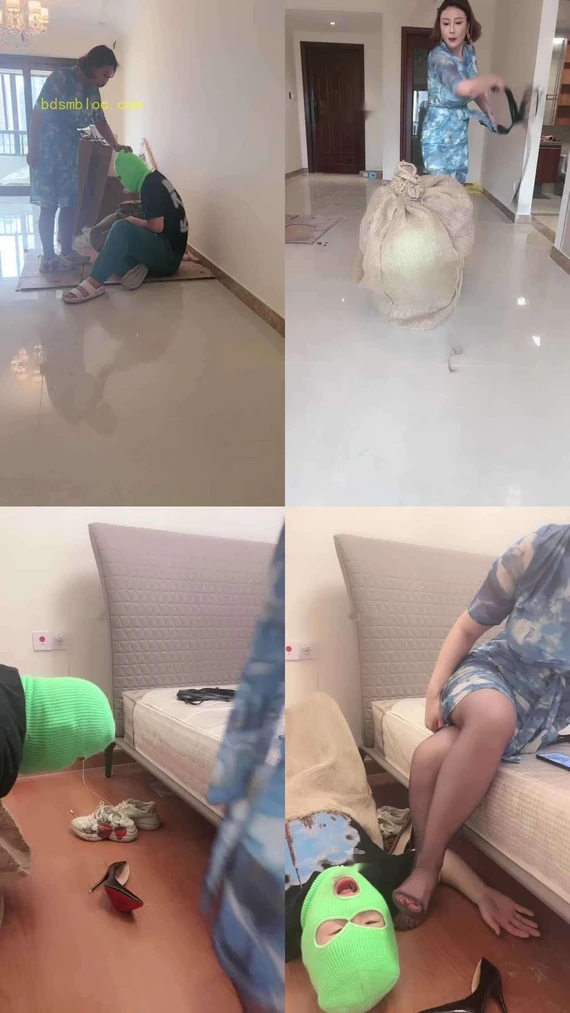 【梓夫人】旗袍S把家奴装到麻袋虐打囚禁