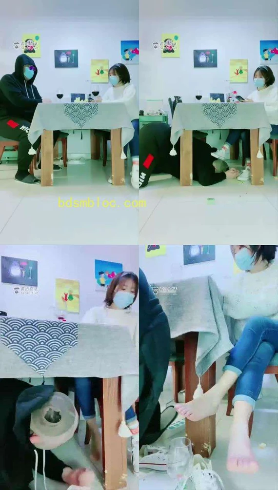 【美离子】餐桌和窝囊废男友吵架，最后磕头舔脚讨好我