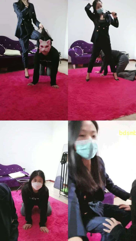 【凌儿女神】母畜伺候-骑马转胯/跪舔高跟裸足-鞭打/耳光