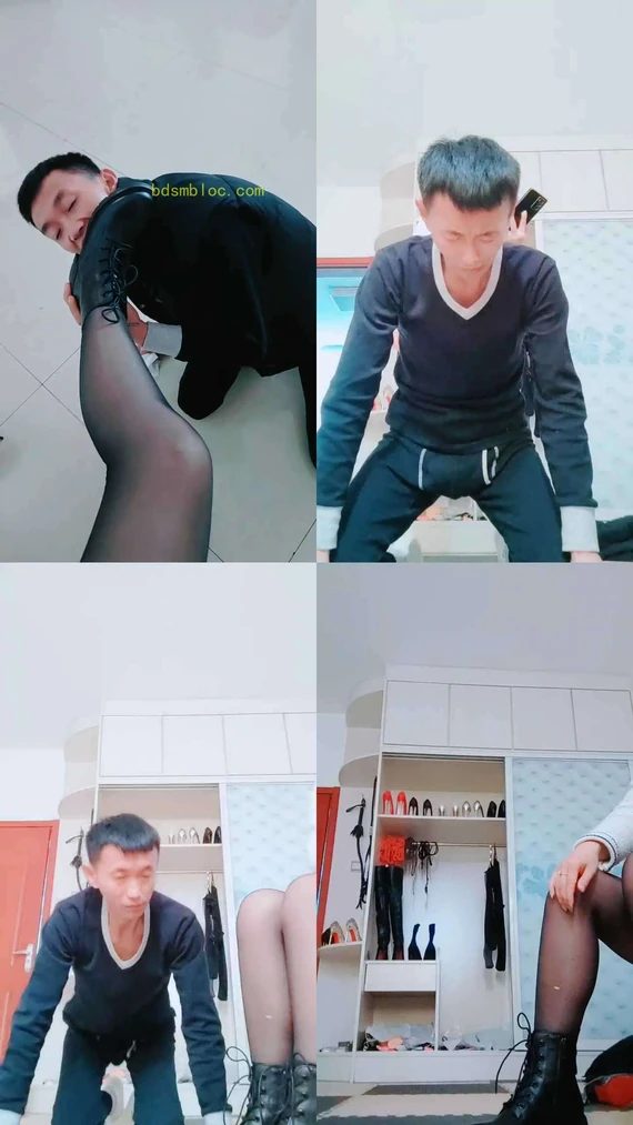 【魅影女神】短靴原味黑丝辱狗