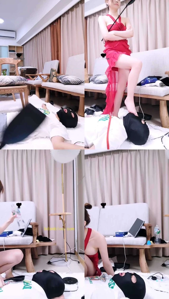 【阳光女S】高跟踩踏鞭打/裸足狂舔/捆绑