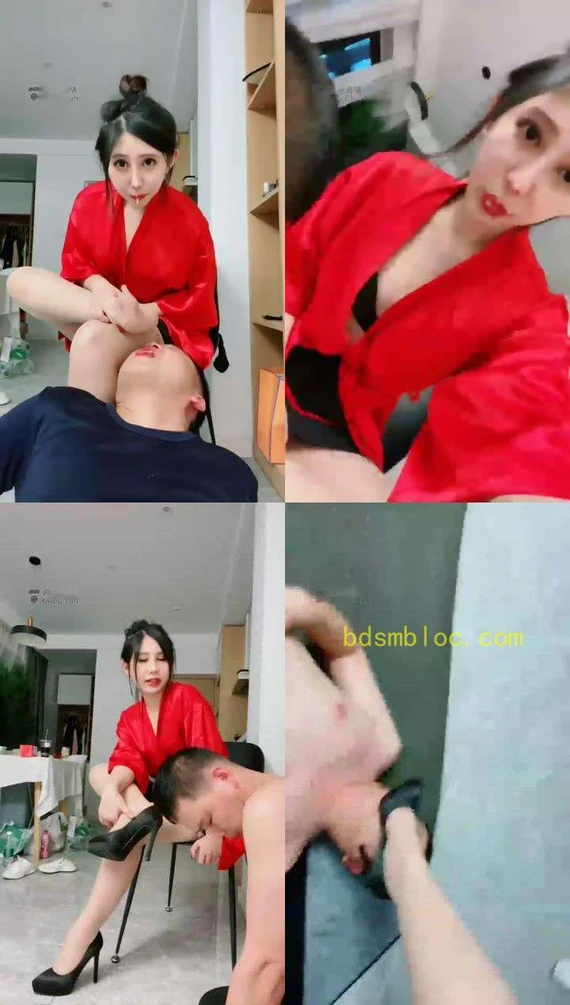 【芭比学生主】肉丝浓痰羞辱高跟踩踏控制