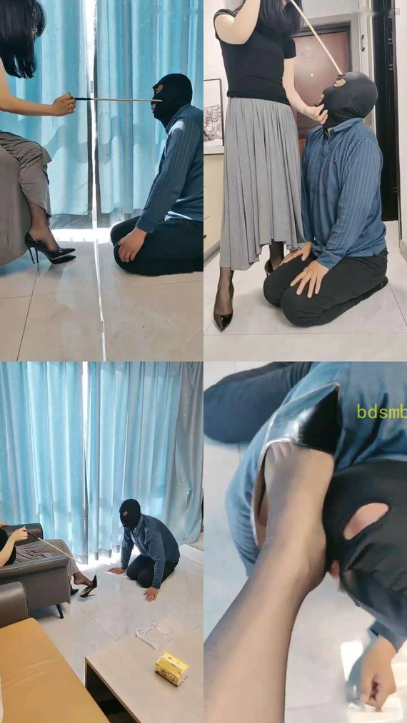 【辣姐】全程藤条暴揍废物老狗