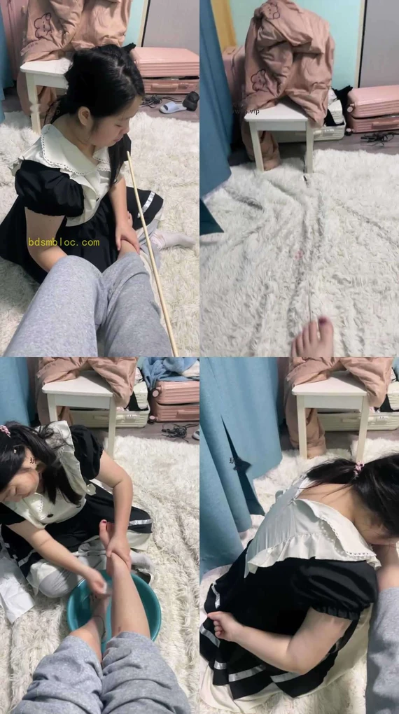 【白兔】体罚/藤条鞭打/舔玉足/伺候沐足