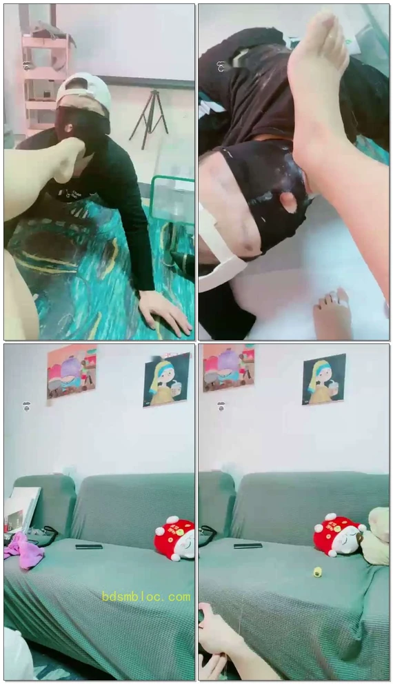 【美离子】好几天没洗脚了，酸奶涂脚舔，喝洗脚水