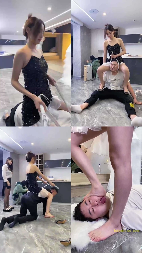 【麋鹿银儿】美脚深喉 踢裆 骑马强制爬行
