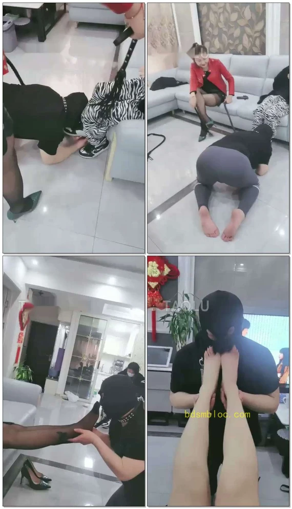 【梦蝶女王大人】素人闺蜜来做客，一起玩家奴