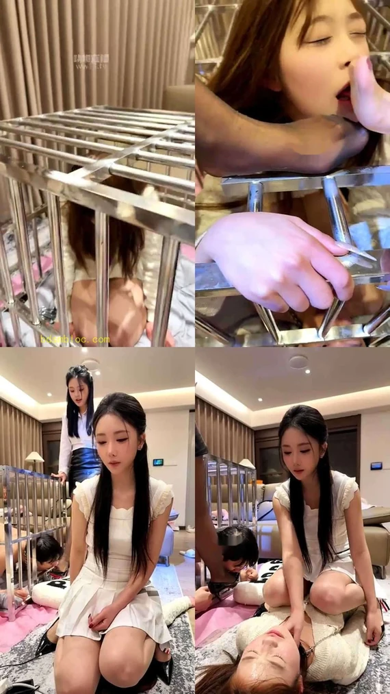 【沐沐】羞辱夫妻奴 暴虐母狗女奴给笼中老公看