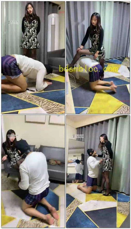 【涵涵S】女神调教脚下贱畜，遛狗钻胯卑微臣服