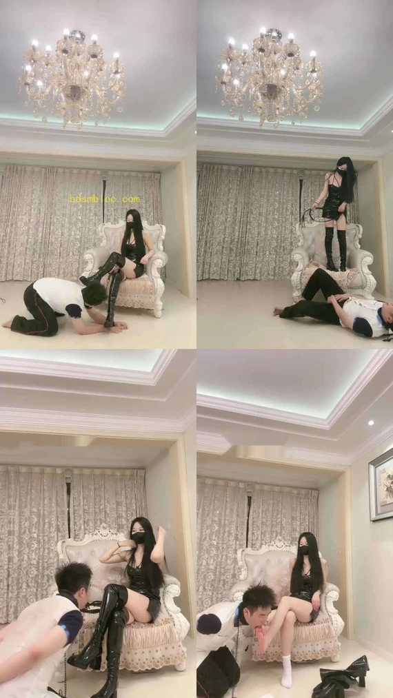 【桃幼幼】长靴S爆踹暴踩/耳光抽/遛狗/反绑白袜闻舔/踩狗头