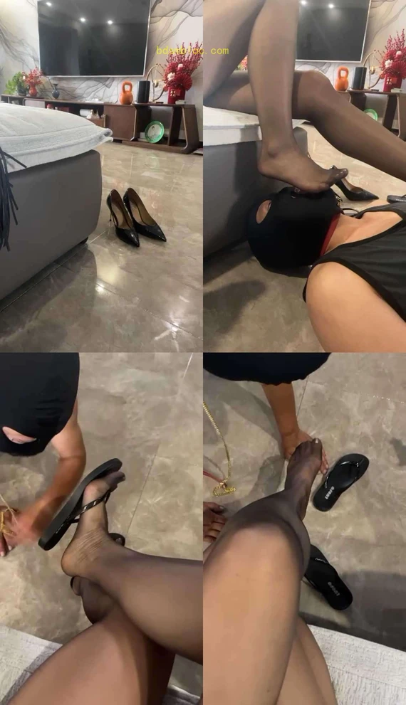 【冷天使】夹拖-黑丝诱惑/嘴伺候沐足/踩踏/转胯