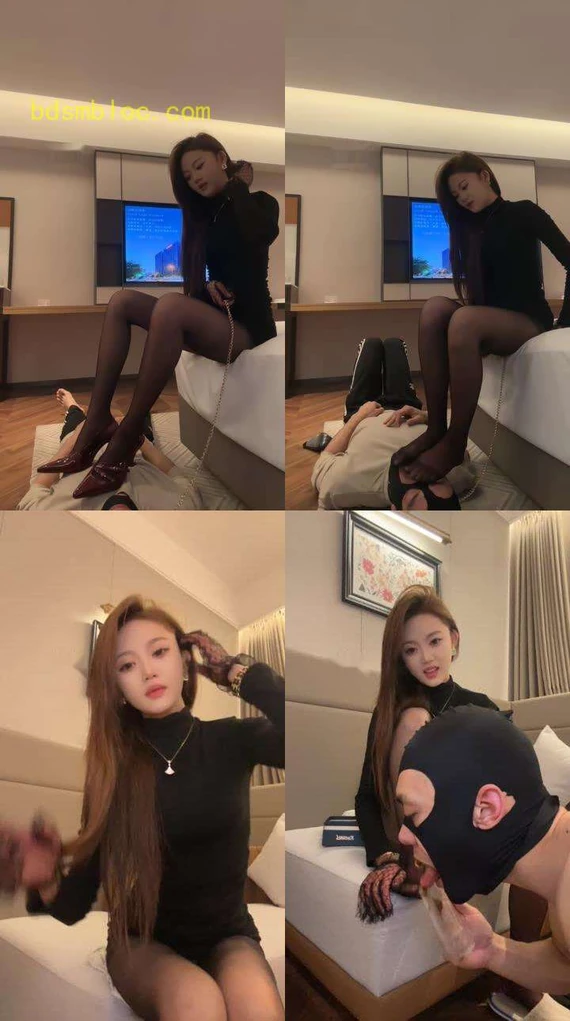 【车模尹】高跟黑丝踩踏/丝袜脚捂脸/强制圣水/内裤套
