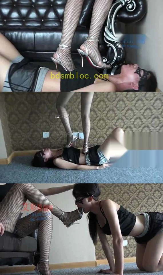 【小妮女主】网袜细高跟凉鞋践踏调教女