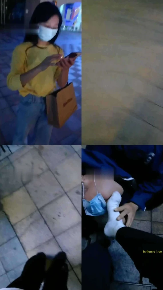 【梵高】真实-成功2个美女路人舔鞋闻脚