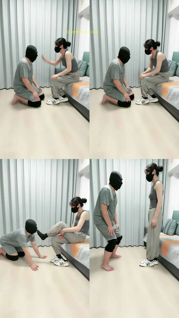 【飒飒小主】踢裆耳光白鞋黑袜爆蛋