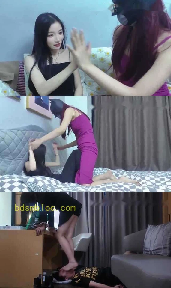 【安诺】女女搏斗 露脸调教 脚耳光虐奴