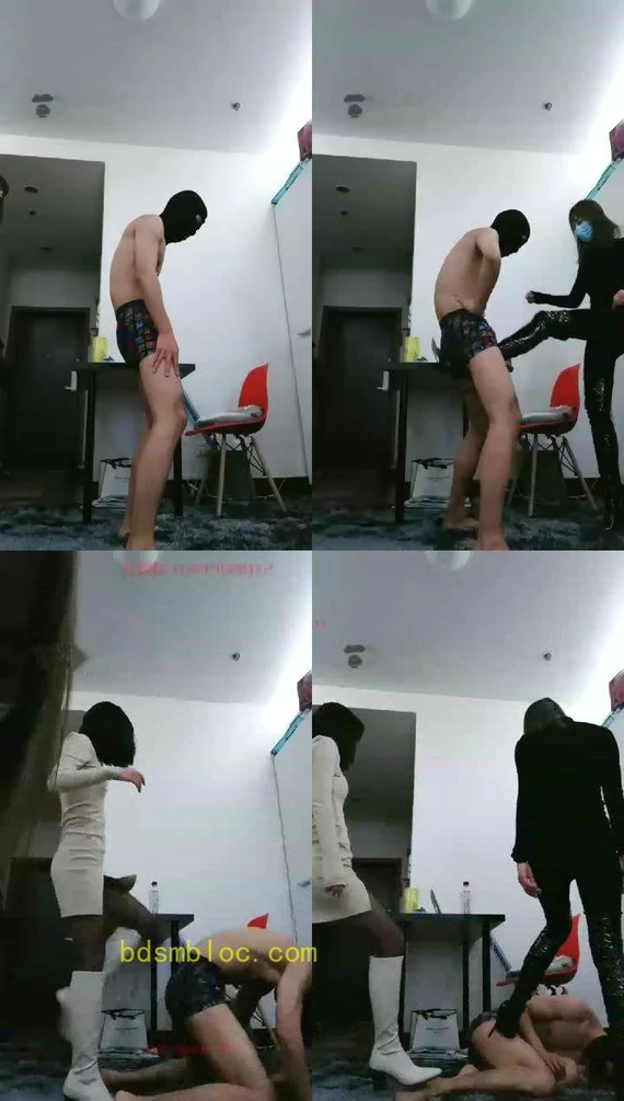 【V婷】黑白双煞双S踢裆，长腿高靴