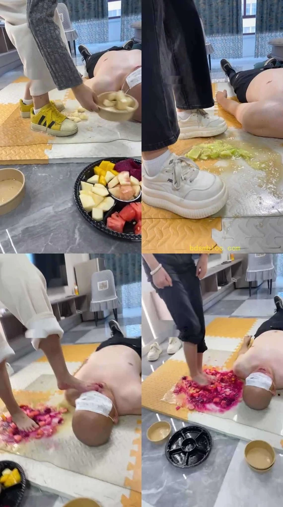 【精神小妹】踩碾水果/鞋底裸足喂食舔