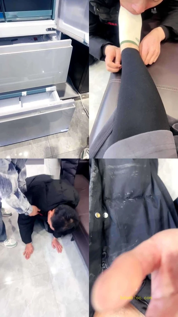 【贝拉】家具店公开玩狗 除臭舔脚圣水喂食