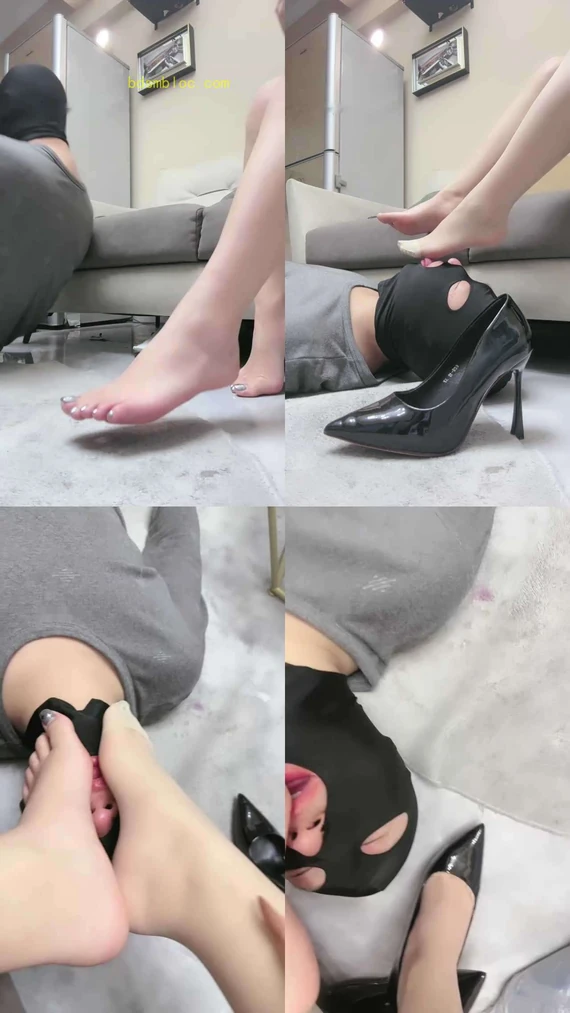【言妍】近距离肉丝高跟踩脚垫