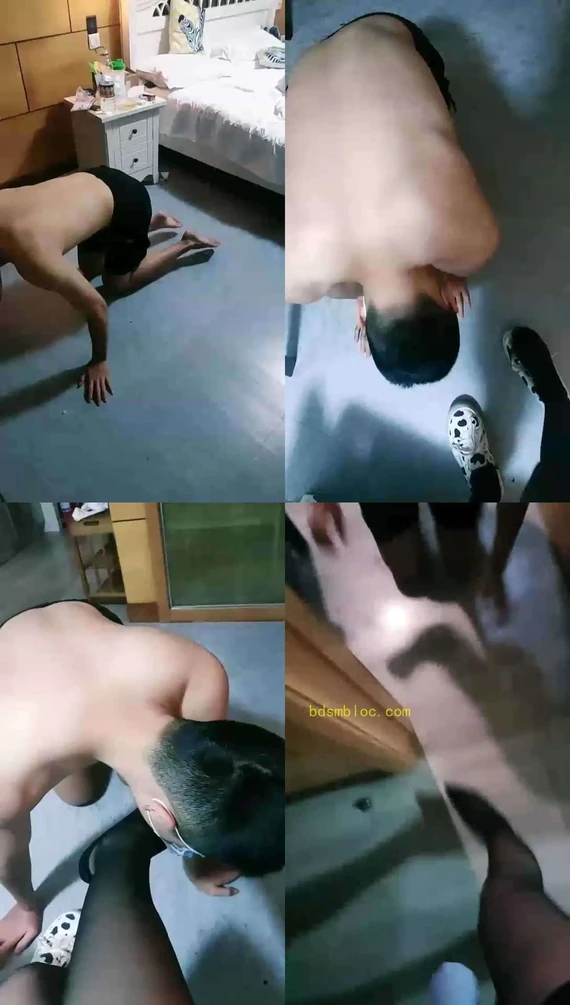 【小希女王】惩罚贱狗，黑丝高跟踢裆，圣水洗狗头