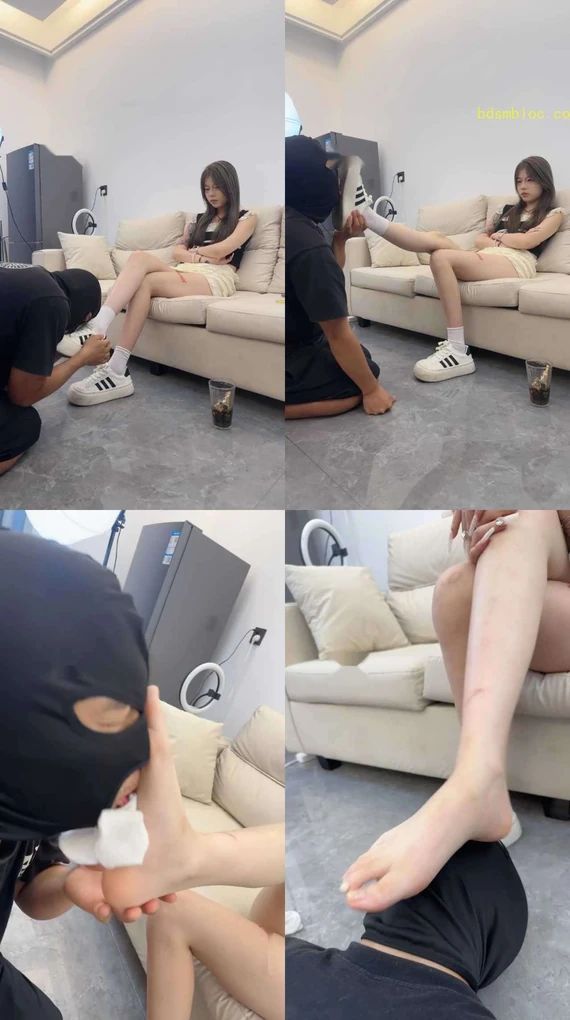 【糯米】下跪清理脏鞋原味白袜
