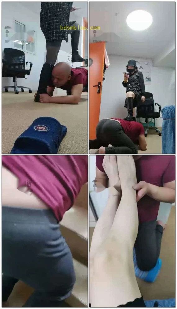 【乐爷】美容院调教员工奴惩罚犯错踢档圣水踩踏耳光
