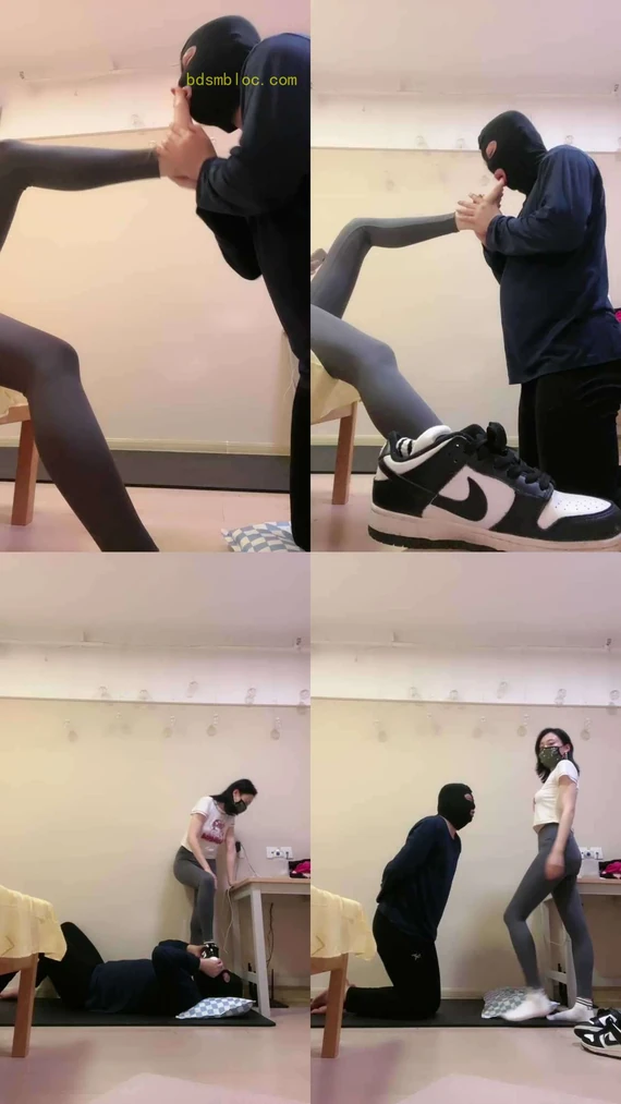 【小妮】运动鞋白袜全体重踩
