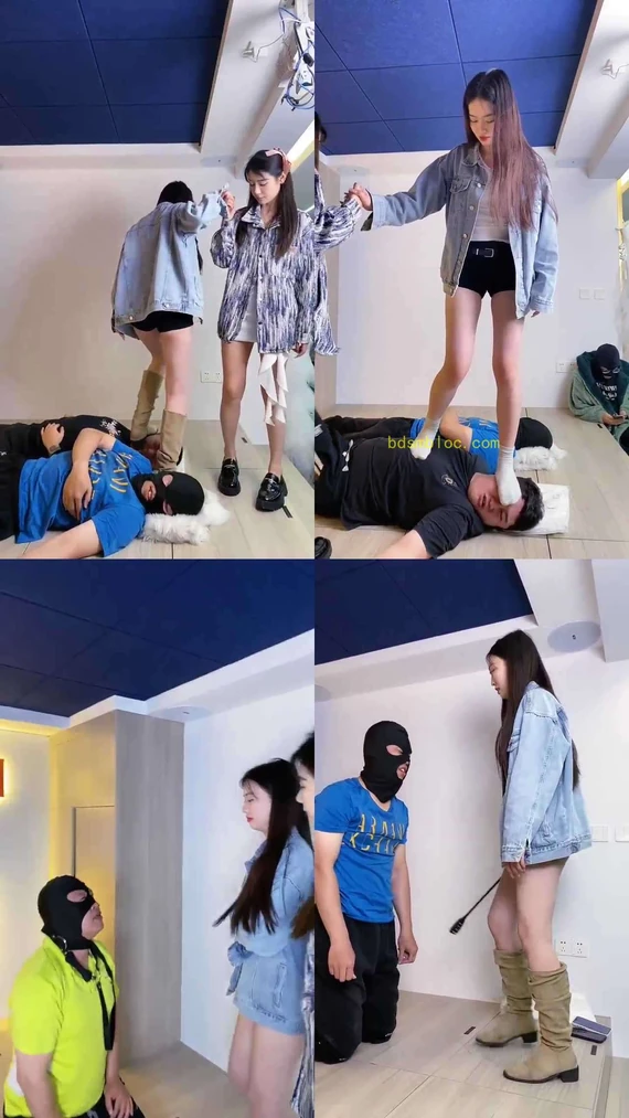 【麋鹿银儿】素人小唐嫣 踩頭行走 舔脚加浓痰