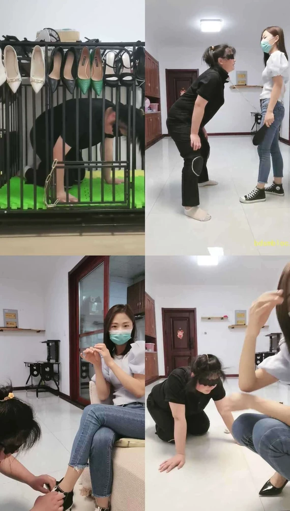 【凌儿女神】狗笼囚禁母畜虐-骑马狗爬-袜子塞嘴-踩踏