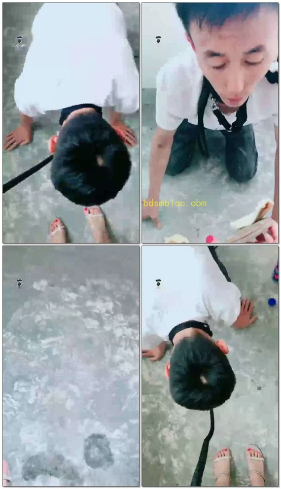【聊城魅影S】楼道里玩无底线的狗，脏鞋底无限羞辱