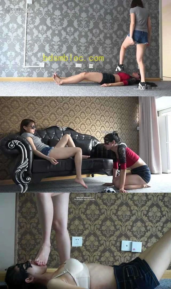 【小妮女主】白袜运动鞋全体重无情践踏女